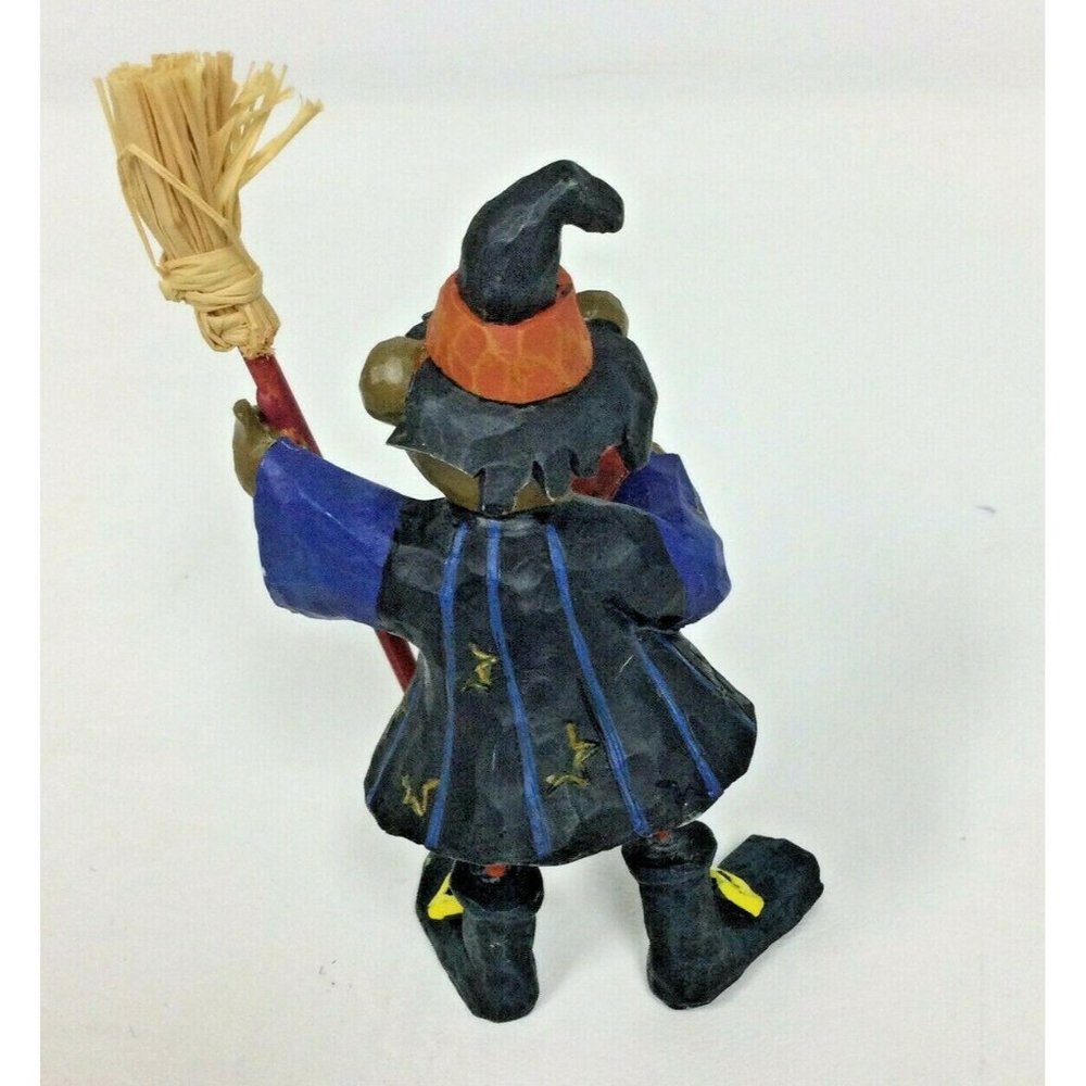 Halloween Teddy Bear Witch Resin Figure Figurine Broom Spells Book Decor 5" B - Picture 4 of 5
